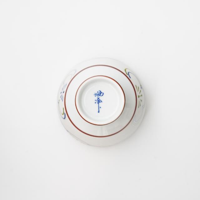 ラスターフラワー湯呑　赤