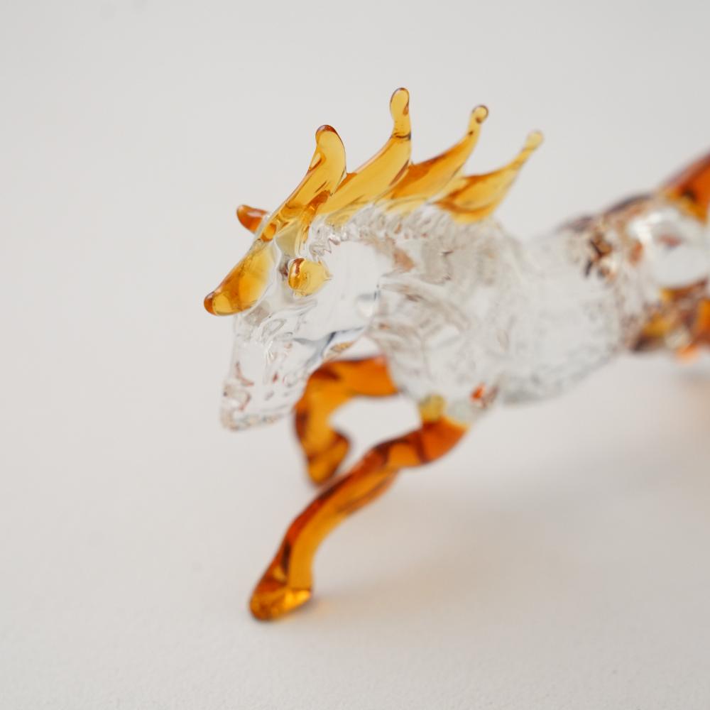 硝子干支飾り 馬(ブラウン)