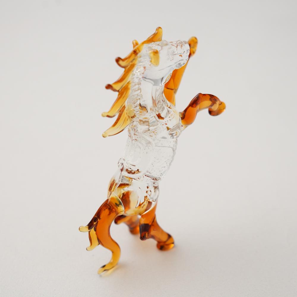 硝子干支飾り 馬(ブラウン)