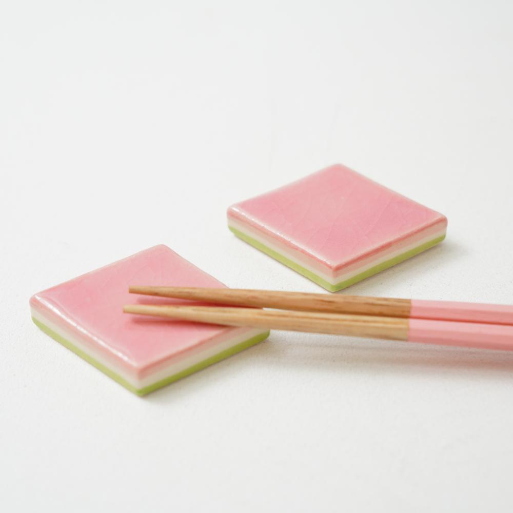 京焼 菱餅お箸置き 2点セット