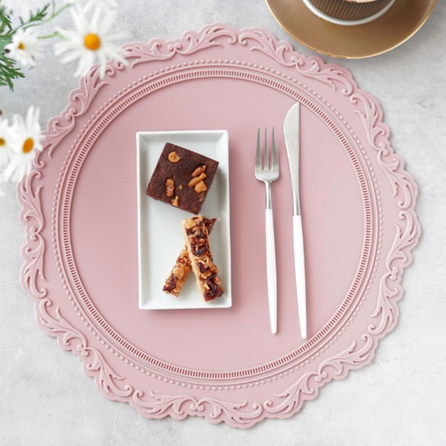 シリコンレリーフ　ランチョンマット　ピンク