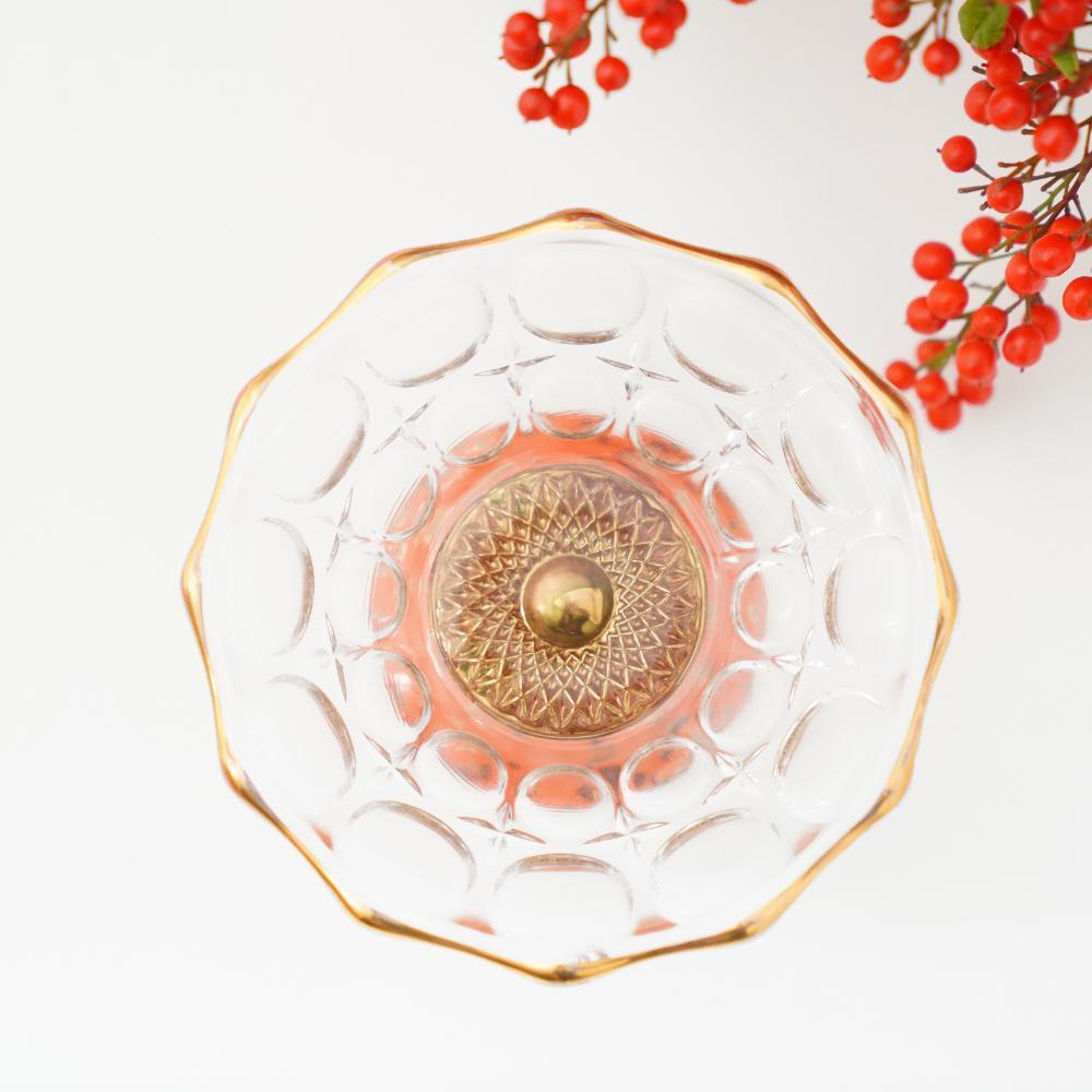 ガラスオレンジさい高台鉢8個と山万鉄砂緑交ち高台小鉢5個　13個セット ガラスオレンジさい高台鉢8個と山万鉄砂緑交ち高台