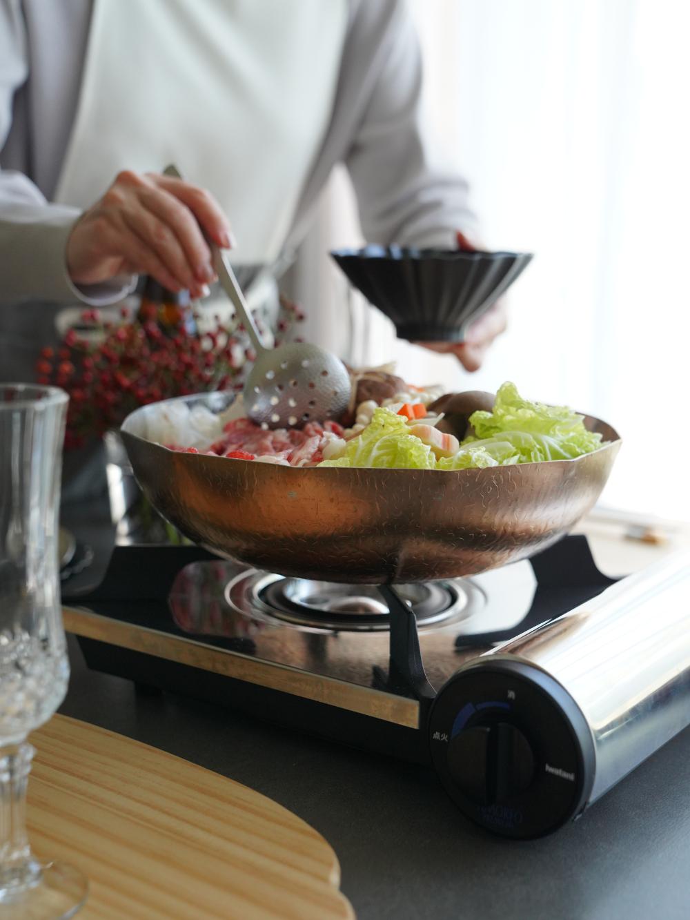 【期間限定割引/11月お届け】ステンレス製お鍋(大) 雪 φ29cm 外銅 お鍋