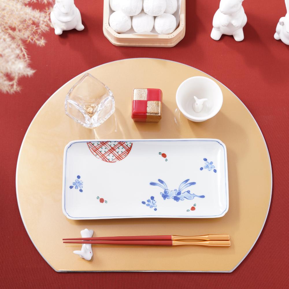 波佐見焼 花うさぎ 焼皿｜ 四季折々のおしゃれな和食器通販サイト