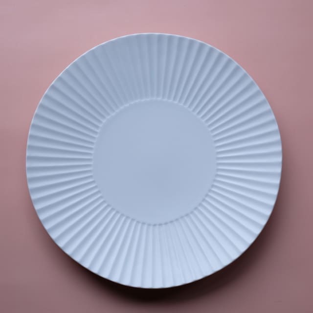 波佐見焼 白マット しのぎ 大皿 プレート 大皿 Four Grace Tableware