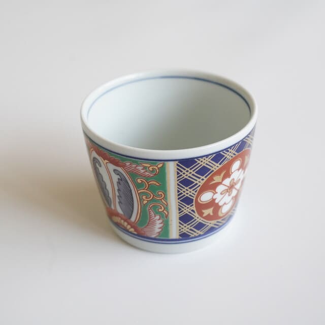 波佐見焼　ルリ金花地紋　そば猪口