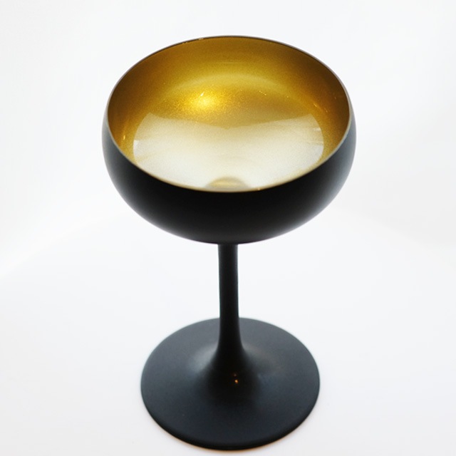 ドイツ製　ソーサー　マットブラック×ゴールド　