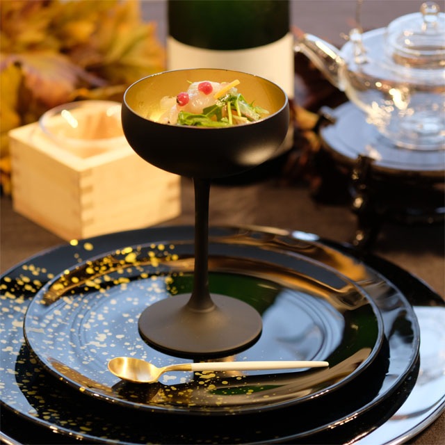 ドイツ製　ソーサー　マットブラック×ゴールド　