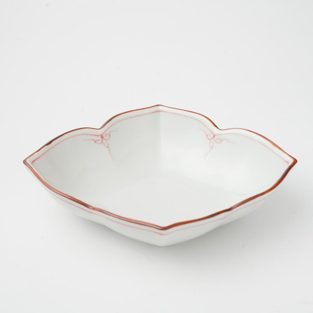 染付花（赤）木甲向付