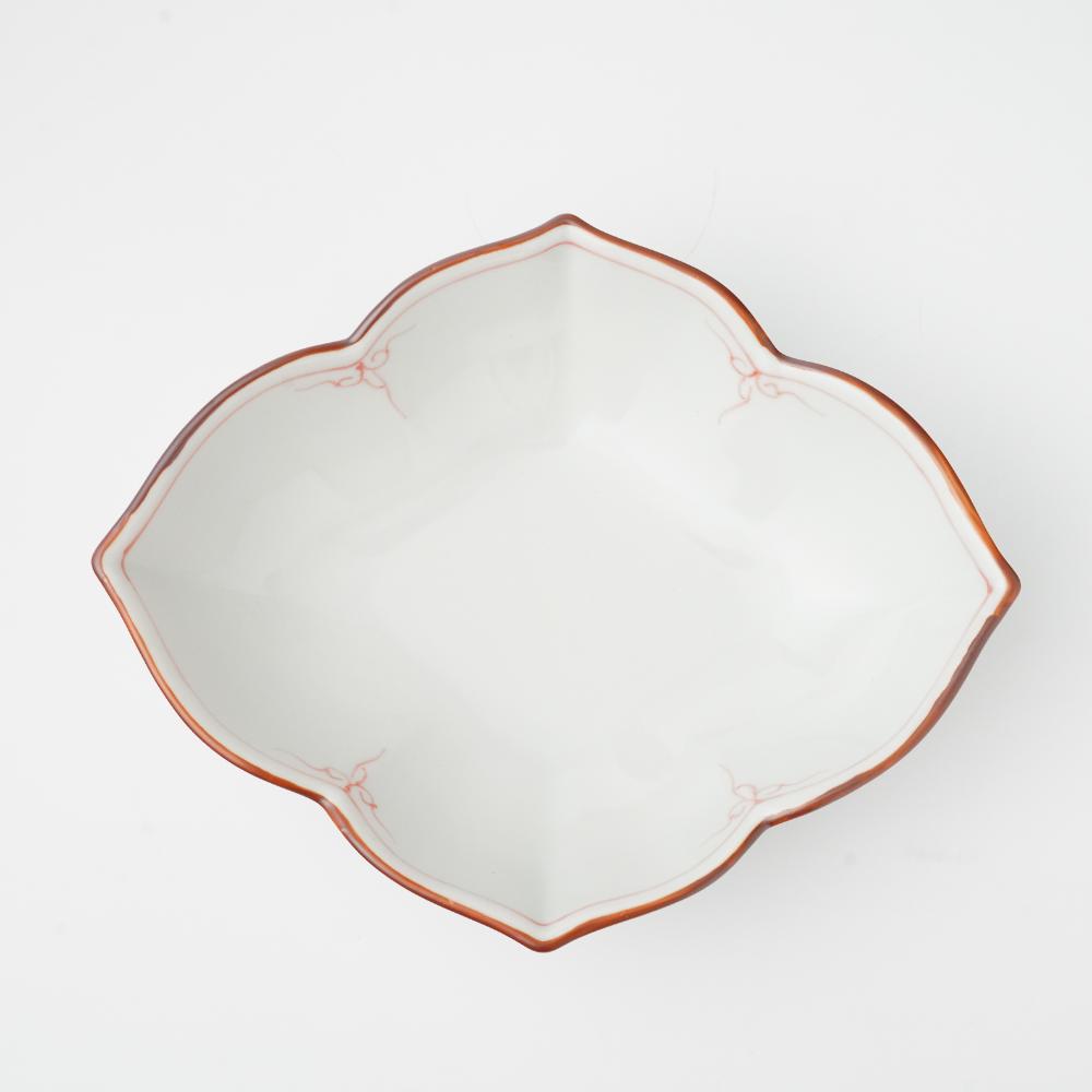 染付花（赤）木甲向付