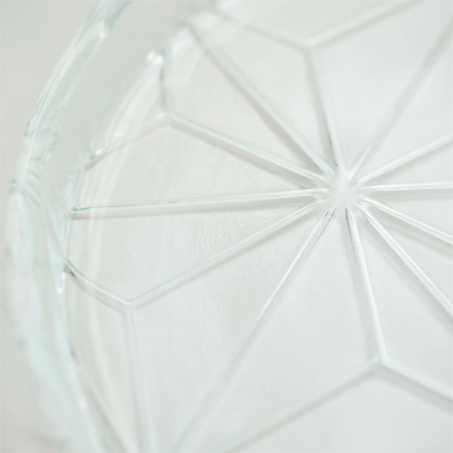 麻の葉模様　ガラスプレート　24ｃｍ