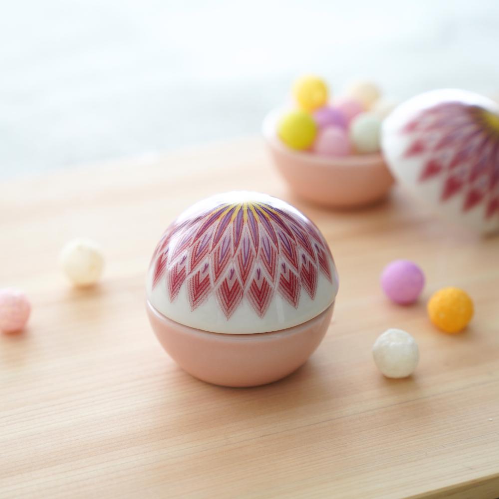 ピンク手毬珍味入 桃