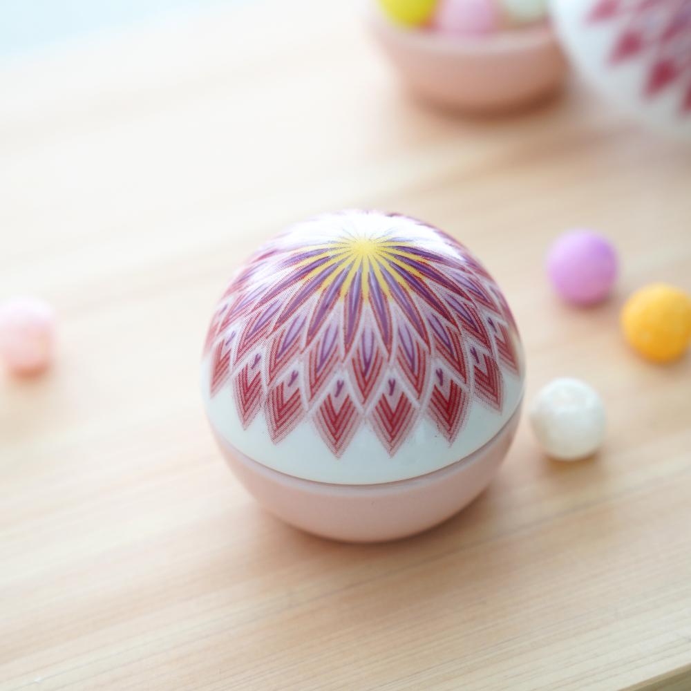 ピンク手毬珍味入 桃