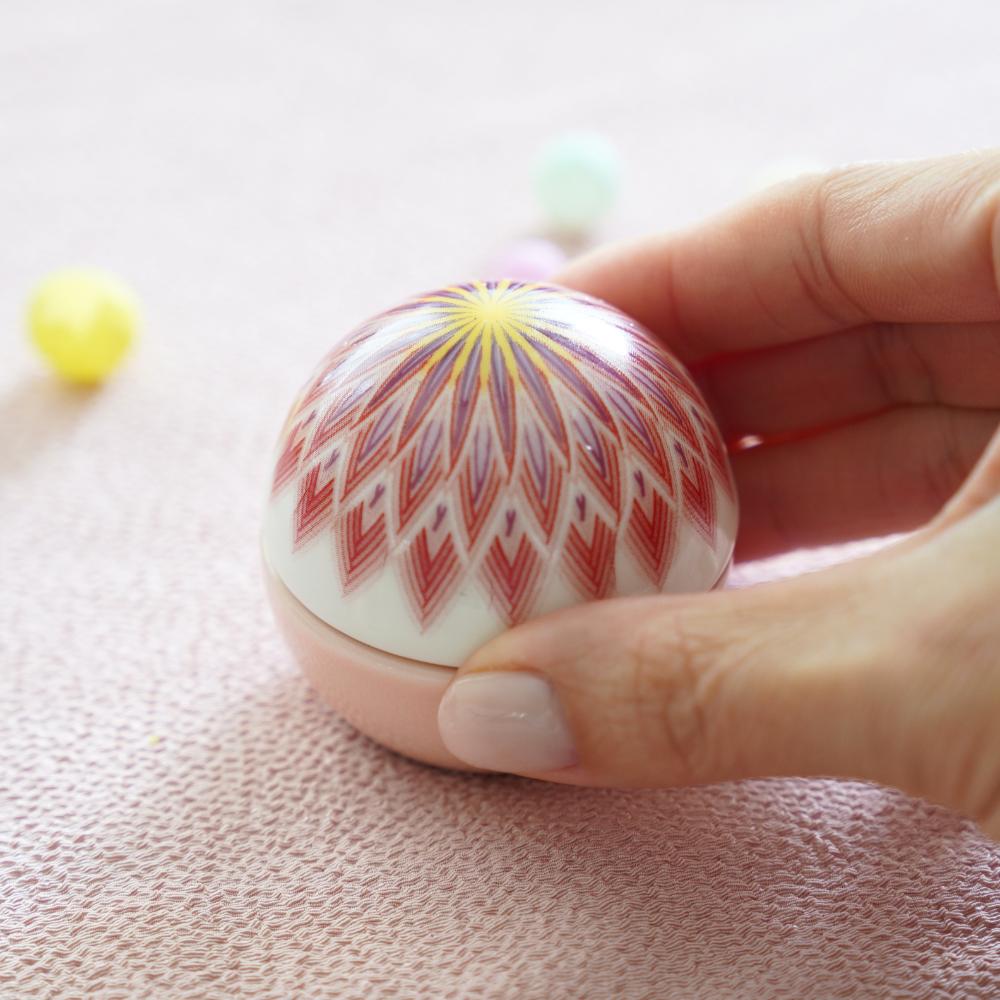 ピンク手毬珍味入 桃