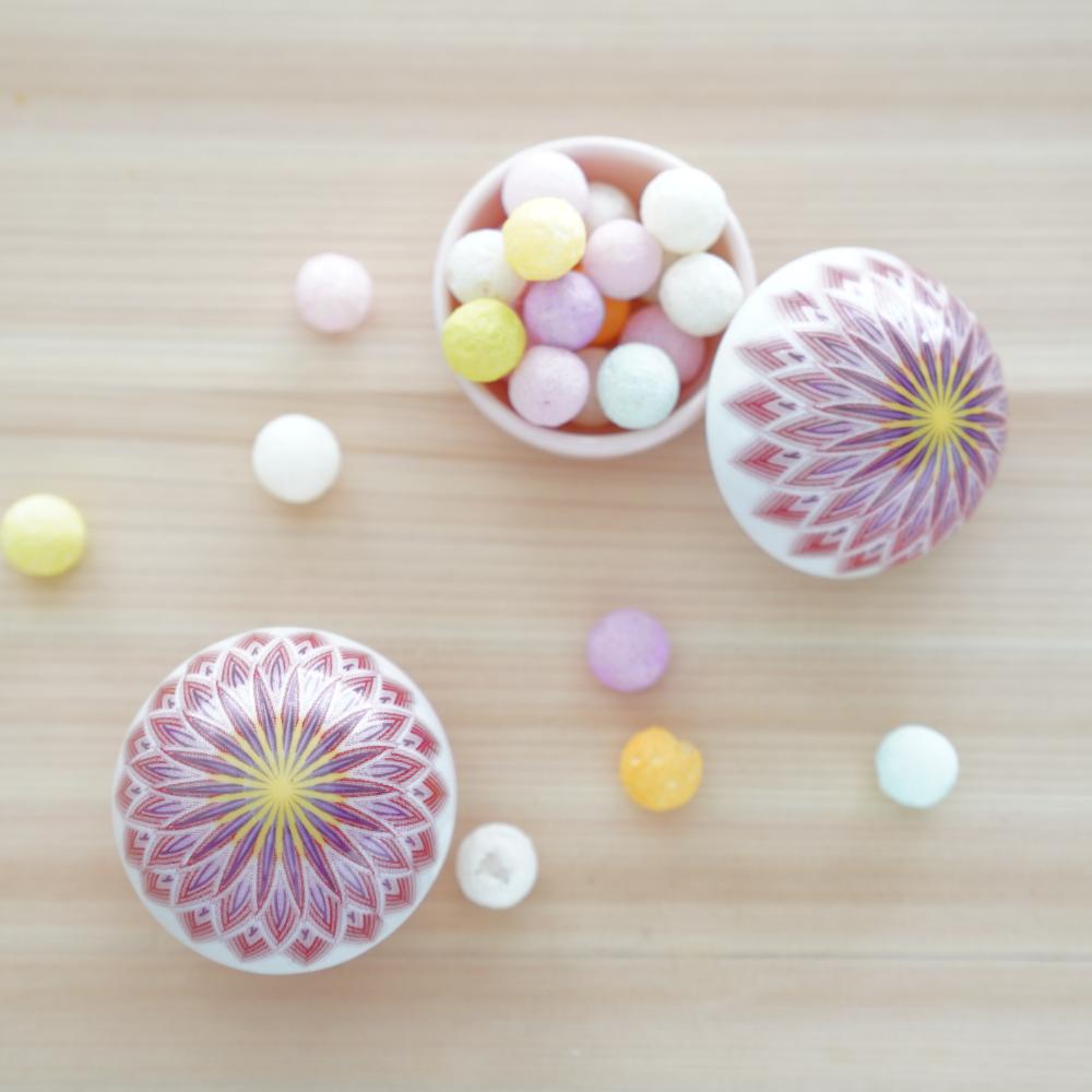 ピンク手毬珍味入 桃