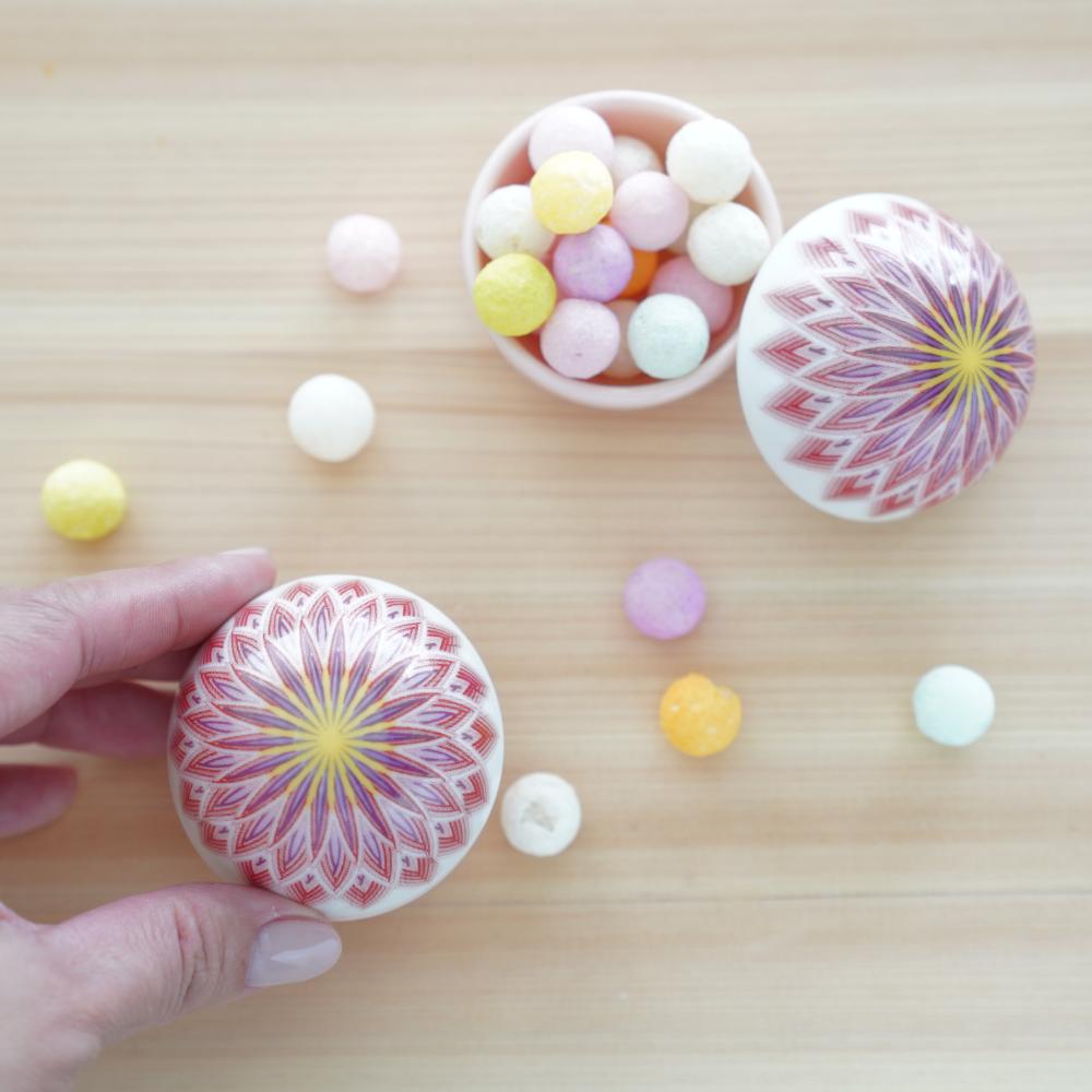 ピンク手毬珍味入 桃