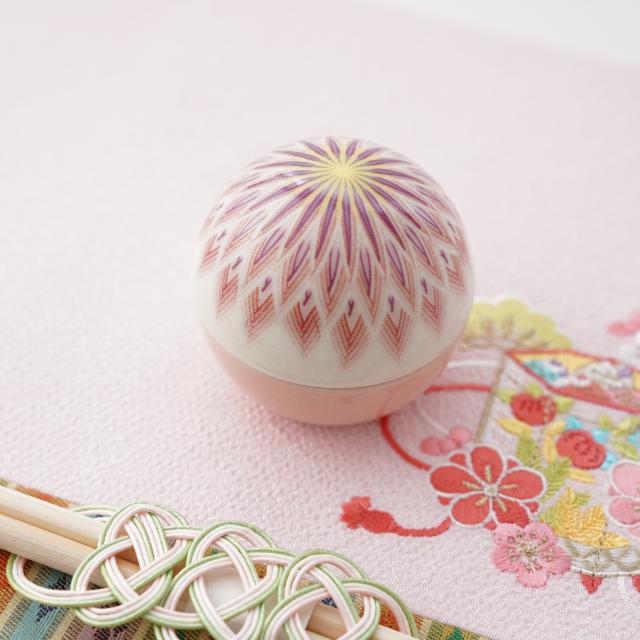 ピンク手毬珍味入 桃