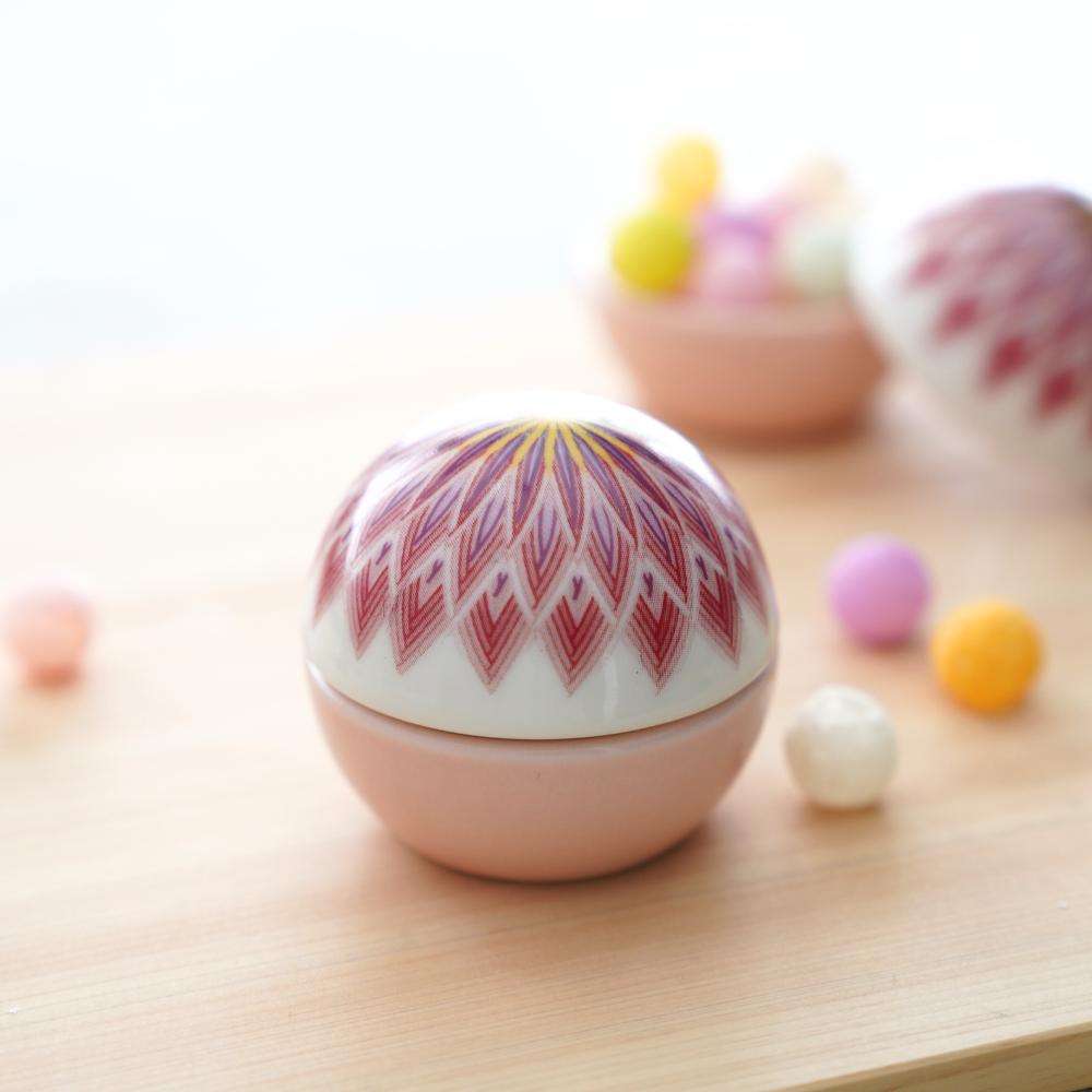 ピンク手毬珍味入 桃