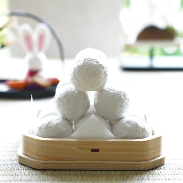 和紙の手作りお月見だんご