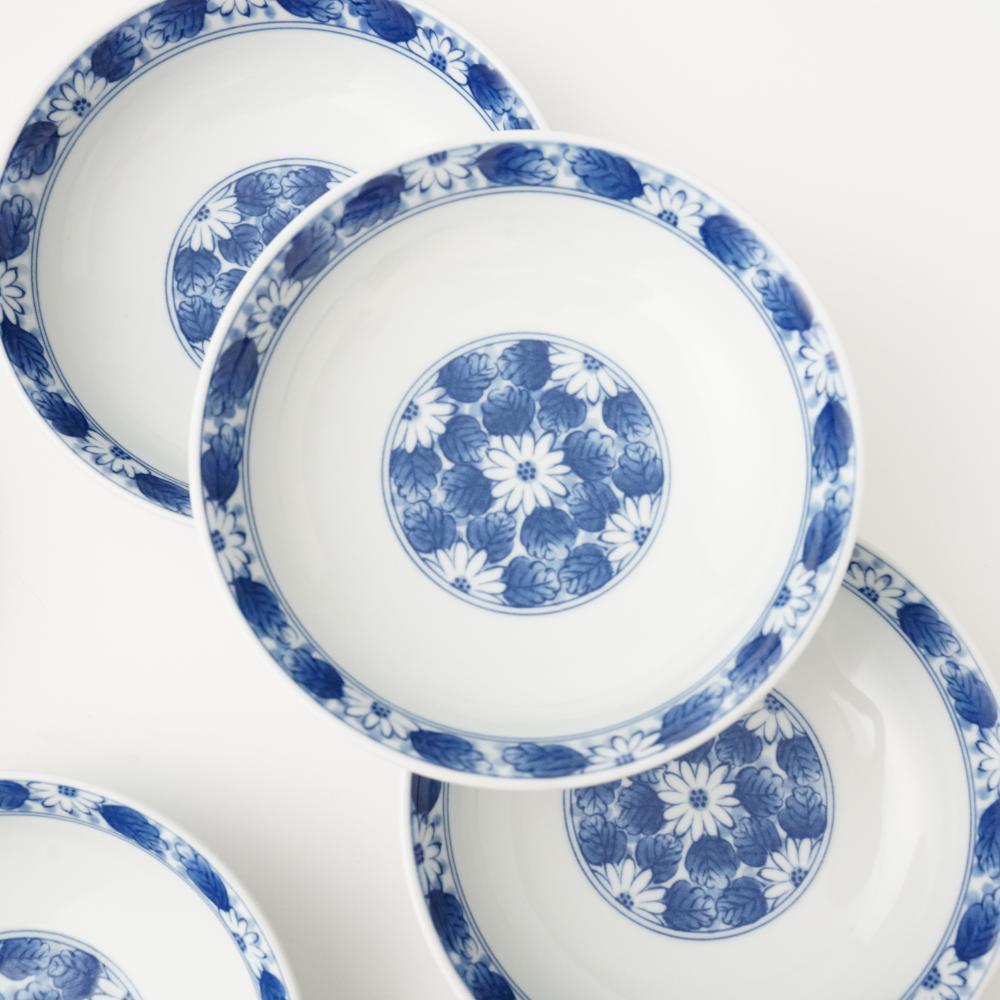 波佐見焼 淡菊 小鉢揃（5枚セット）｜ 四季折々のおしゃれな和食器通販