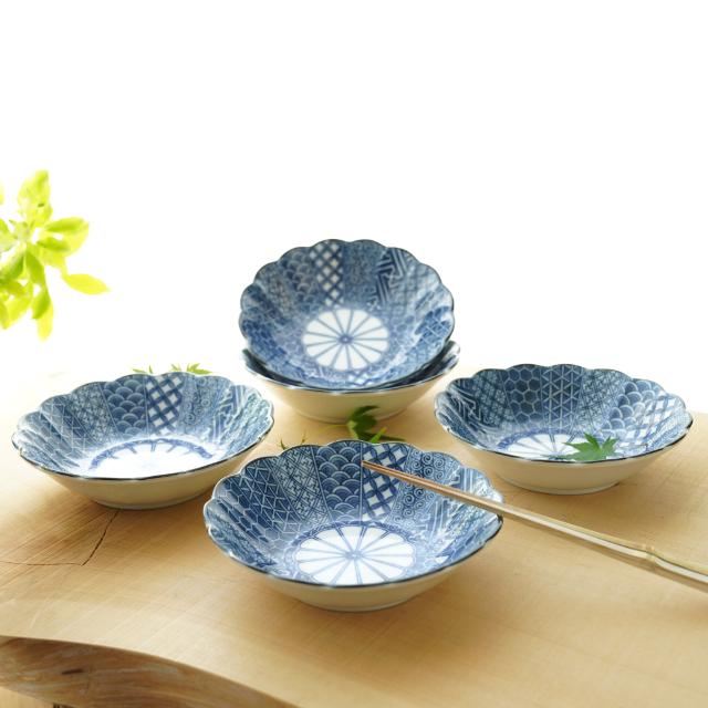 染付祥瑞 煮物鉢 5点セット ｜ 四季折々のおしゃれな和食器通販