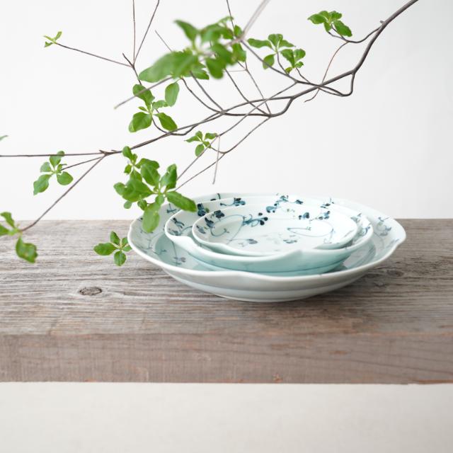 C26-4/福永幾夫/唐草紋大皿/盛皿/額皿/飾皿/懐石料理/懐石