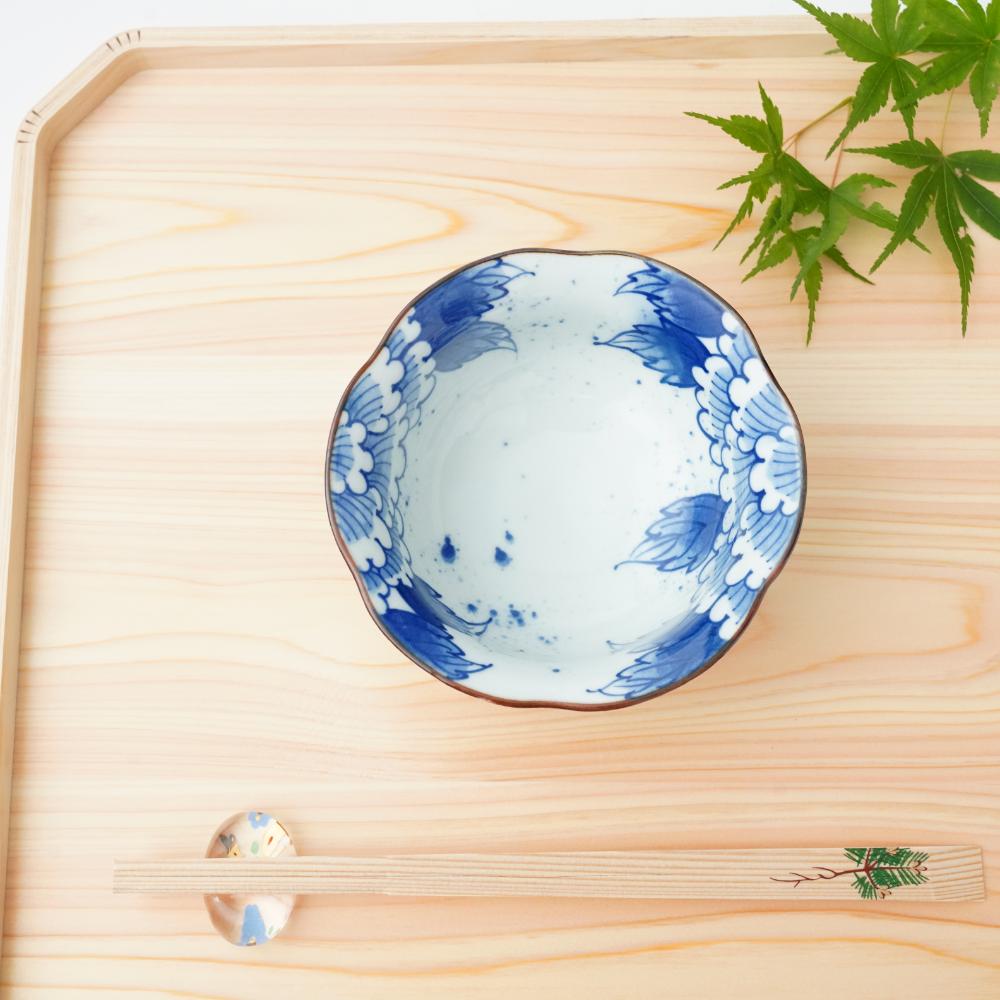 草花紋花器  西端正  丹波焼 丹波焼 末晴窯 西端春奈 作 デイジー 中鉢 サラダ皿 煮物 小鉢 中皿