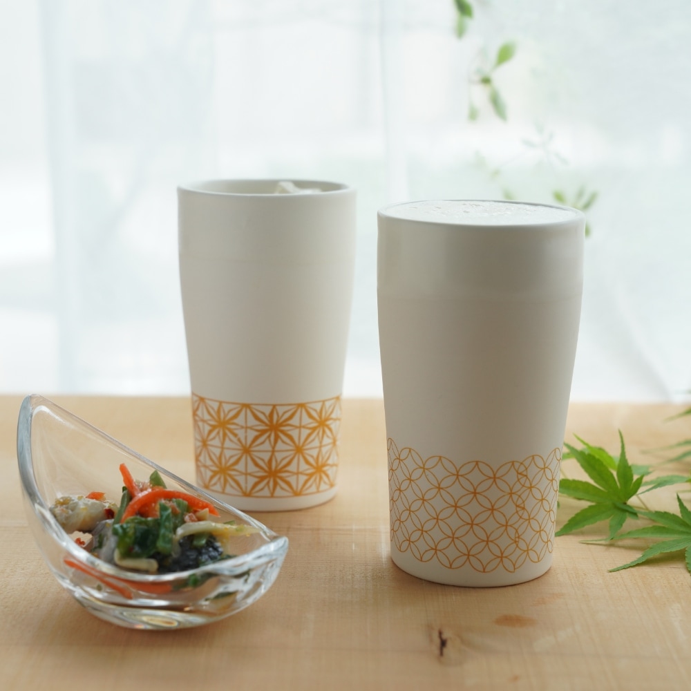 Qpor凍るビアカップ 和柄 九谷 花丸紋｜ 四季折々のおしゃれな和食器