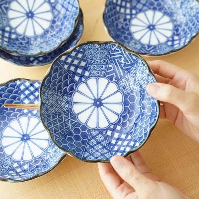 染付祥瑞 小鉢 5点セット ｜ 四季折々のおしゃれな和食器通販サイト
