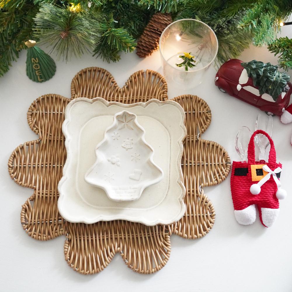 益子焼 クリスマスツリー小皿 ｜ 四季折々のおしゃれな和食器通販