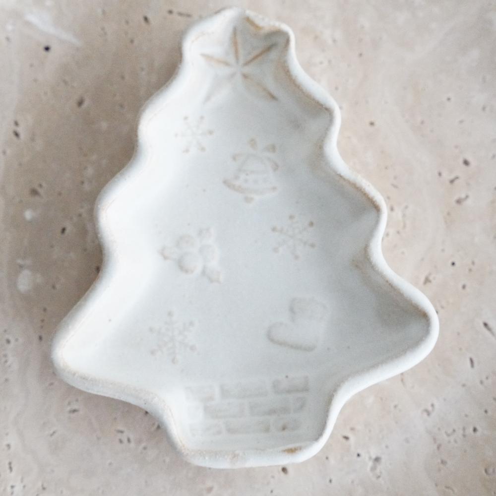 【12/15頃出荷予定】益子焼 クリスマスツリー小皿