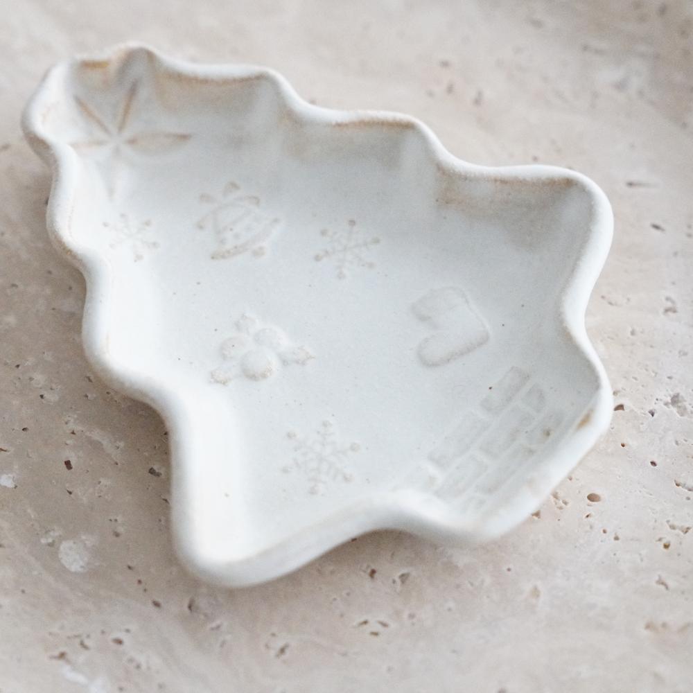 【12/15頃出荷予定】益子焼 クリスマスツリー小皿