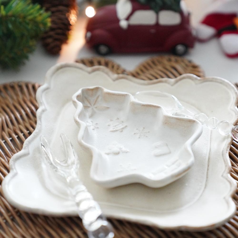 益子焼 クリスマスツリー小皿 ｜ 四季折々のおしゃれな和食器通販