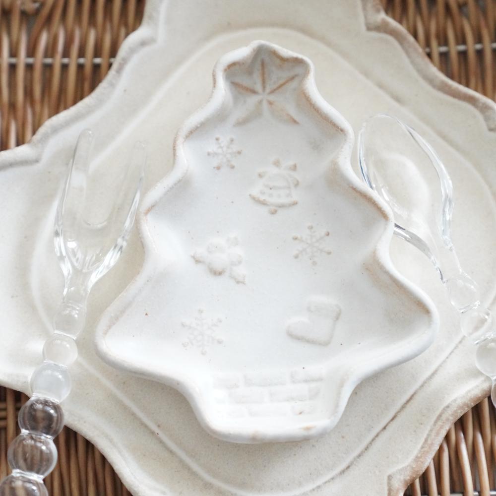 益子焼 クリスマスツリー小皿 ｜ 四季折々のおしゃれな和食器通販