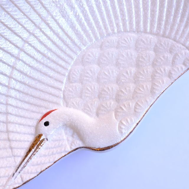 京焼鶴扇面向付11客　　　新品未使用　　　お正月　お祝いの器 京焼鶴扇面向付11客 新品未使用 お正月 お祝いの器