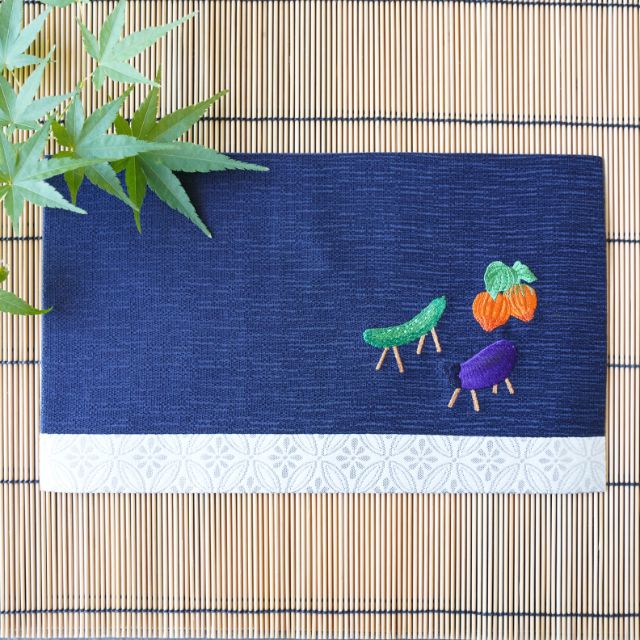 お盆・精霊馬柄 ランチョンマット 西陣織 ｜ 四季折々の