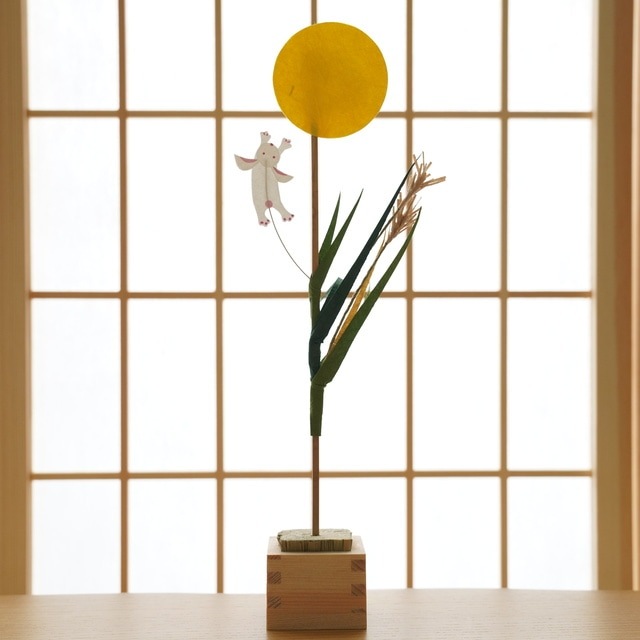 季節のお飾り棒　お月見　枡俵（小）付