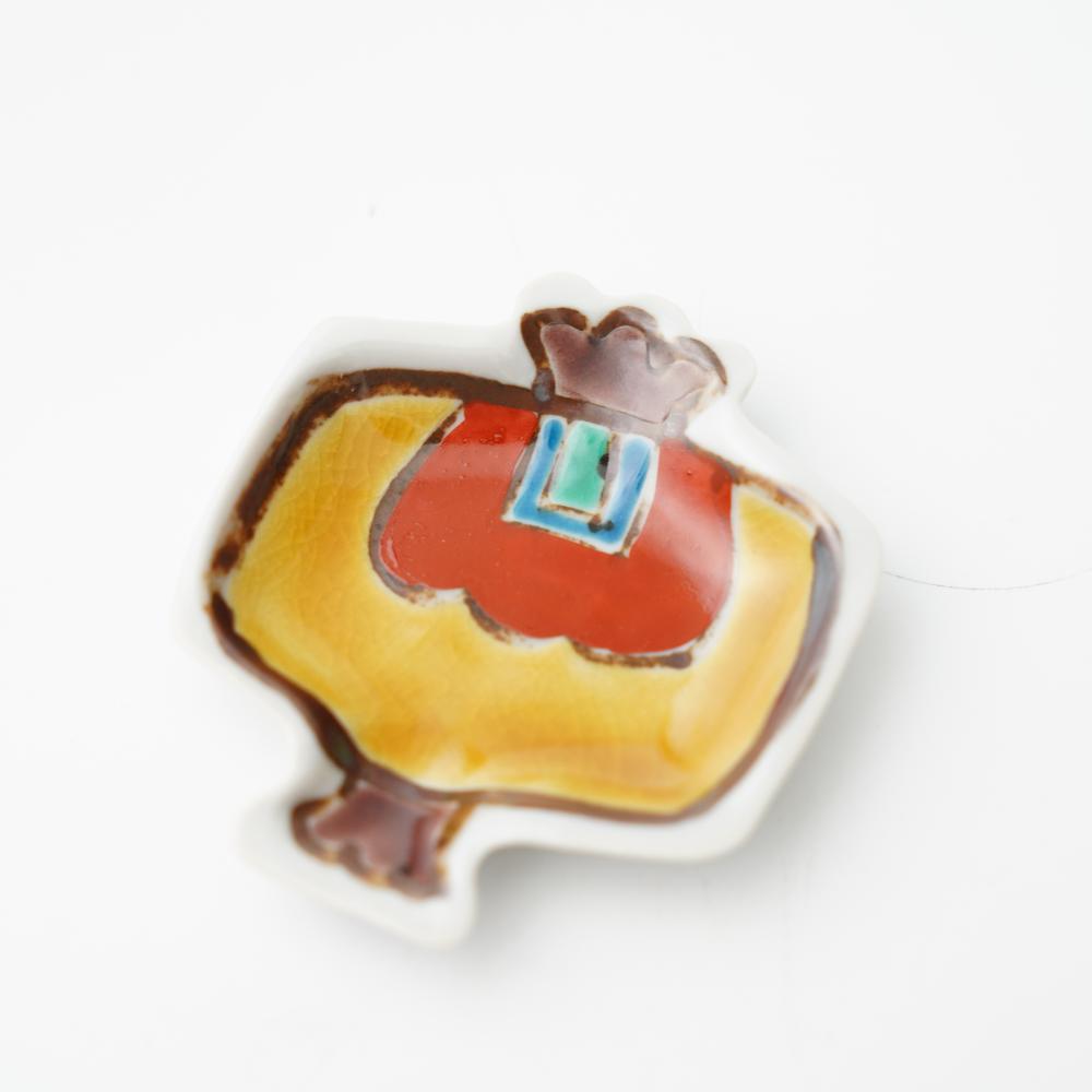 双鳩窯　九谷焼　縁起豆皿　小槌