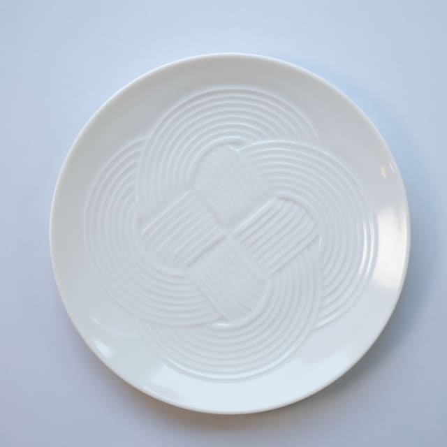 結　19ｃｍ　中皿 白