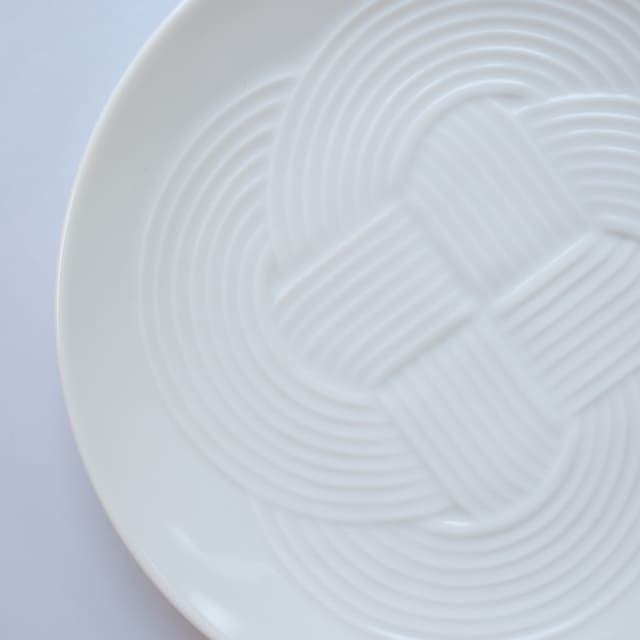 結　19ｃｍ　中皿 白