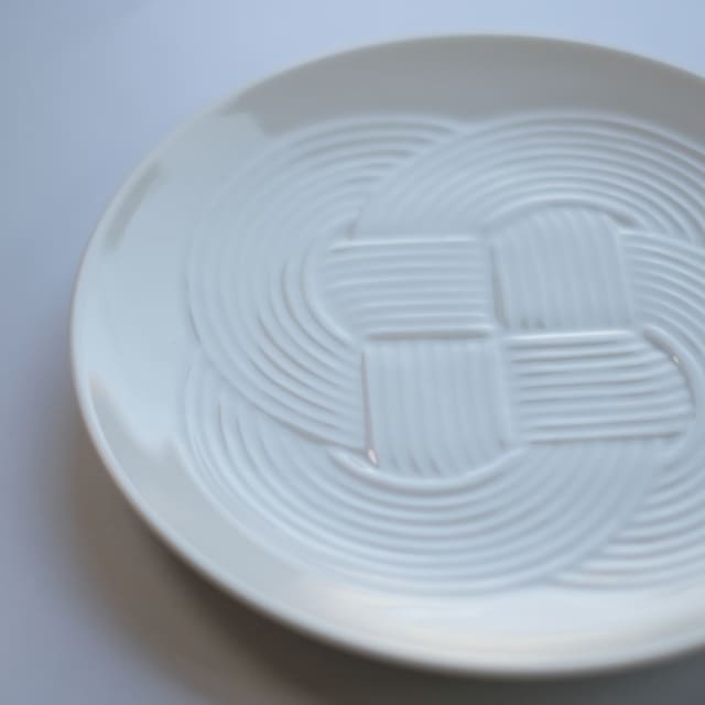結　19ｃｍ　中皿 白