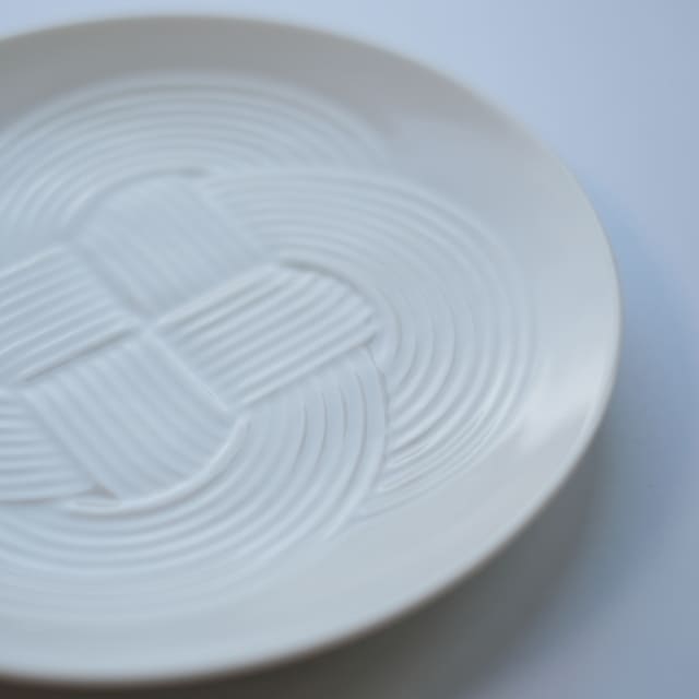 結　19ｃｍ　中皿 白
