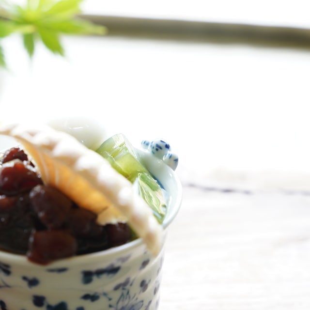 波佐見焼　藍唐草　一閑人煎茶・そば猪口