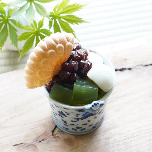 波佐見焼　藍唐草　一閑人煎茶・そば猪口