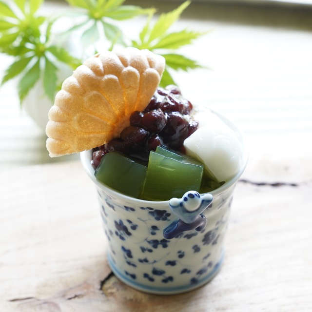 波佐見焼　藍唐草　一閑人煎茶・そば猪口