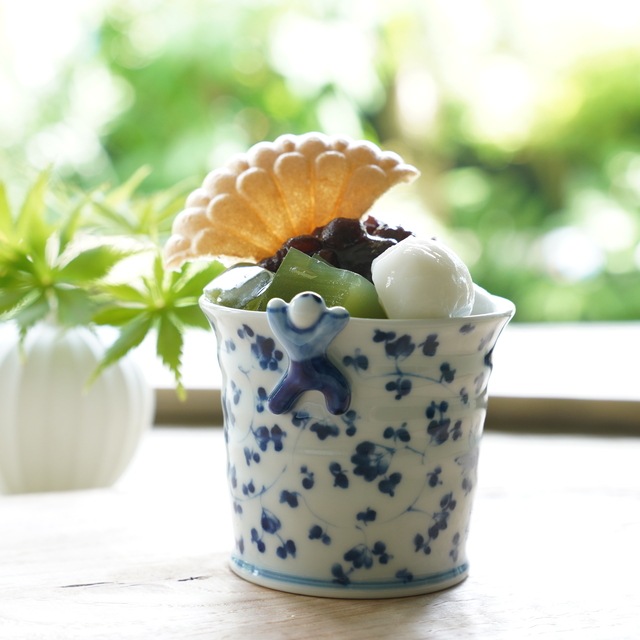 煎茶碗□10客 青絵 染付唐草紋 煎茶器 湯呑み 猪口 小碗 お茶道具 骨董