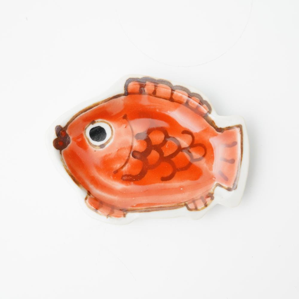 双鳩窯　九谷焼　縁起豆皿　 鯛