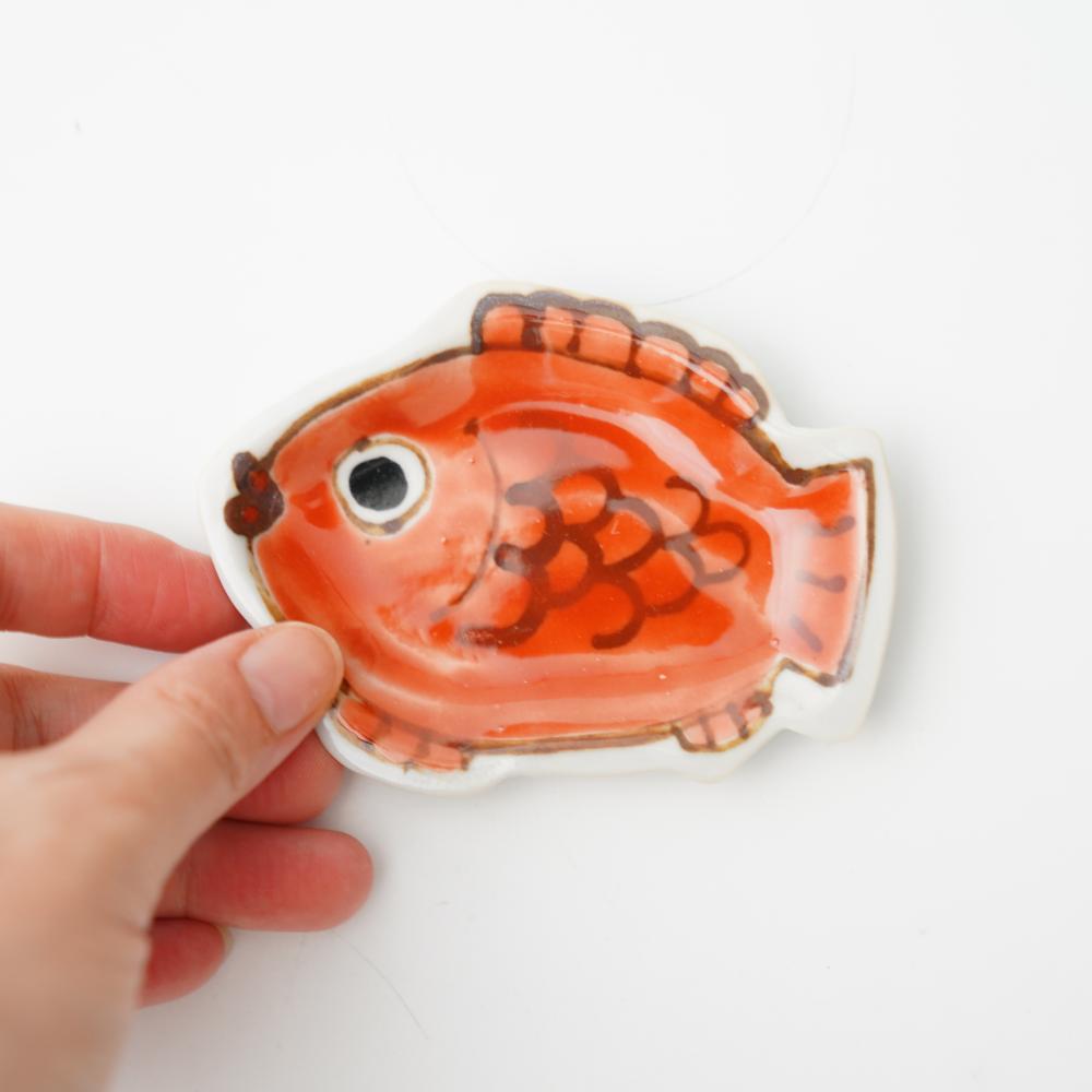 双鳩窯　九谷焼　縁起豆皿　 鯛