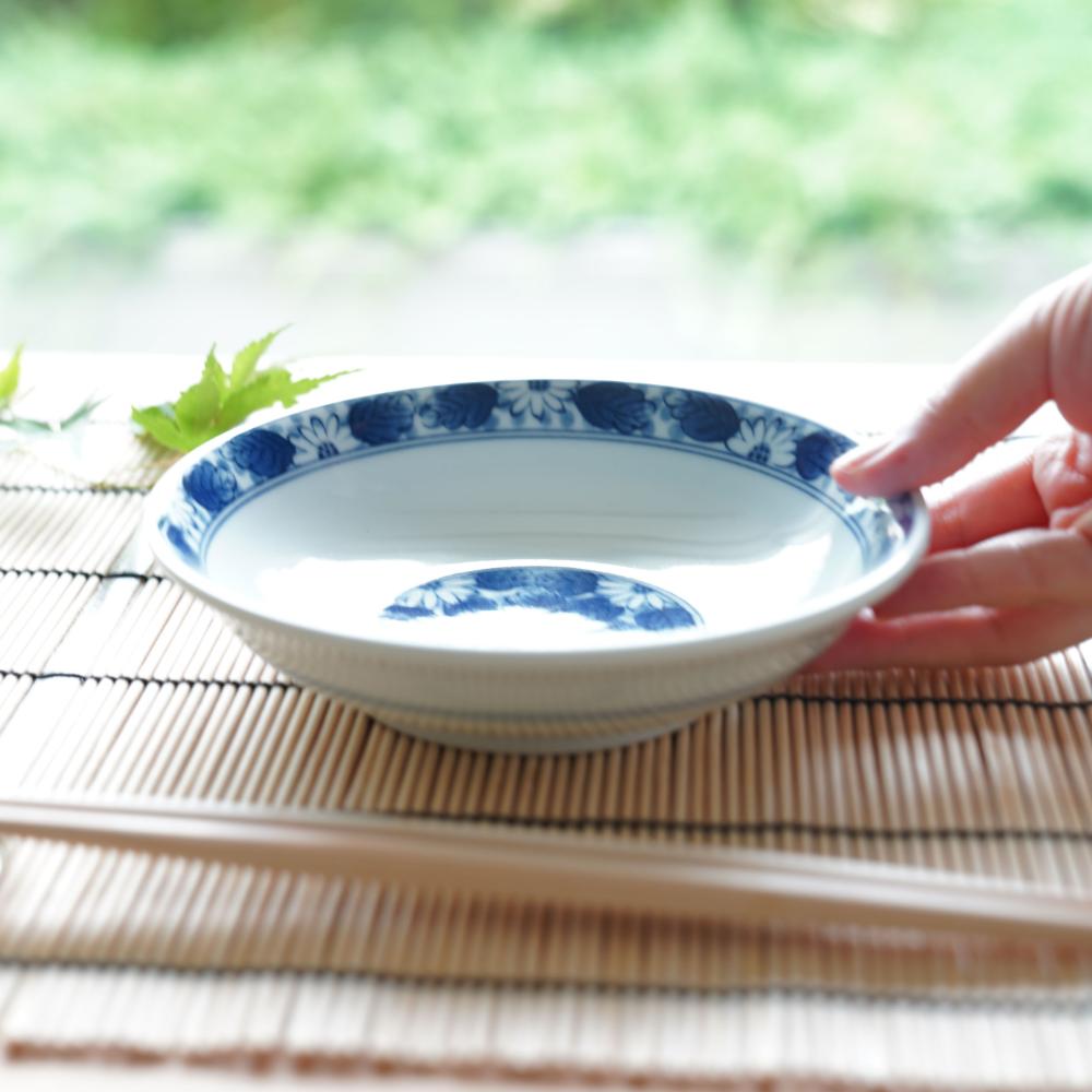 波佐見焼　淡菊　深皿揃（5枚セット）