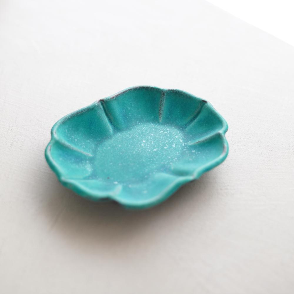 益子焼 ロータス（小） シャビーターコイズ 